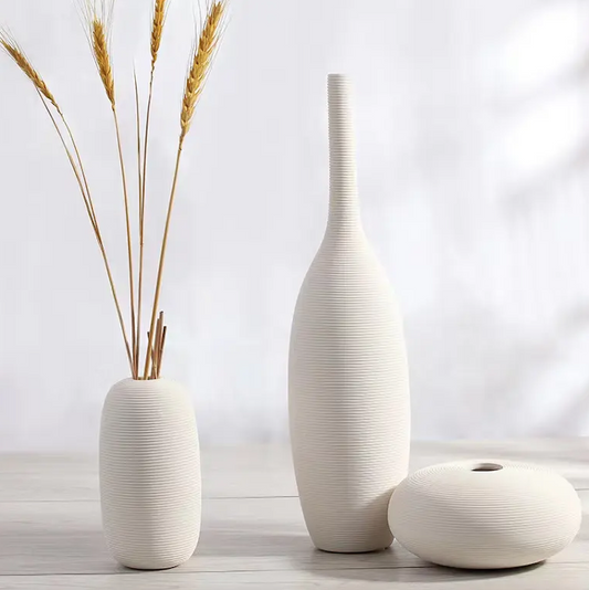 Striped Modern Ceramic Vases