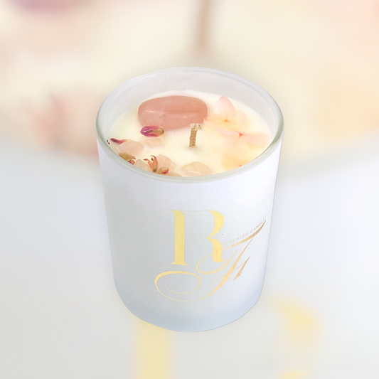 RF Signature Rose Quartz Crystal Candle