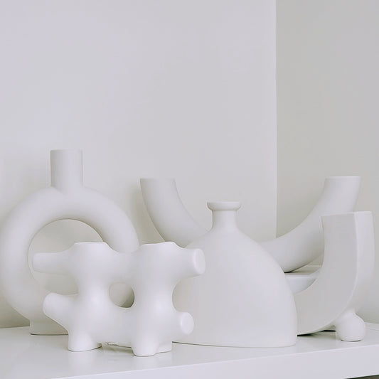 White Modern Ceramic Vases