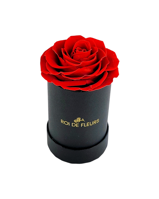 Single Preserved Rose | Black Classic Hat Box