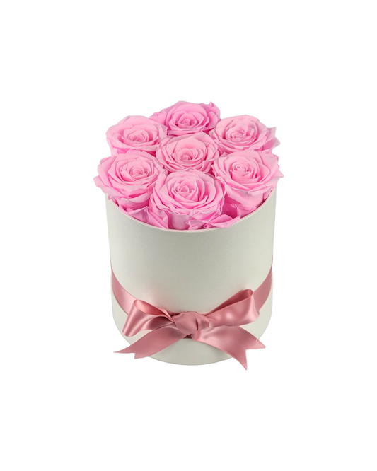 Standard Preserved Roses | White Classic Hat Box